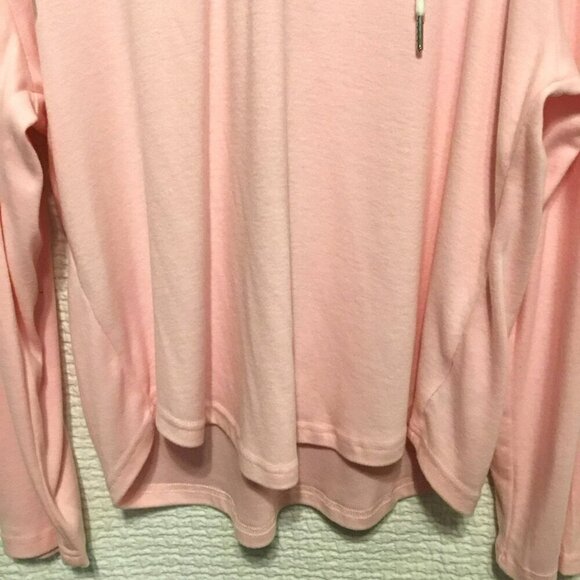 VVK Women's 2-Button Drop Shoulder Oversize V-Neck Hoodie Sz Large Light Pink - Picture 5 of 9